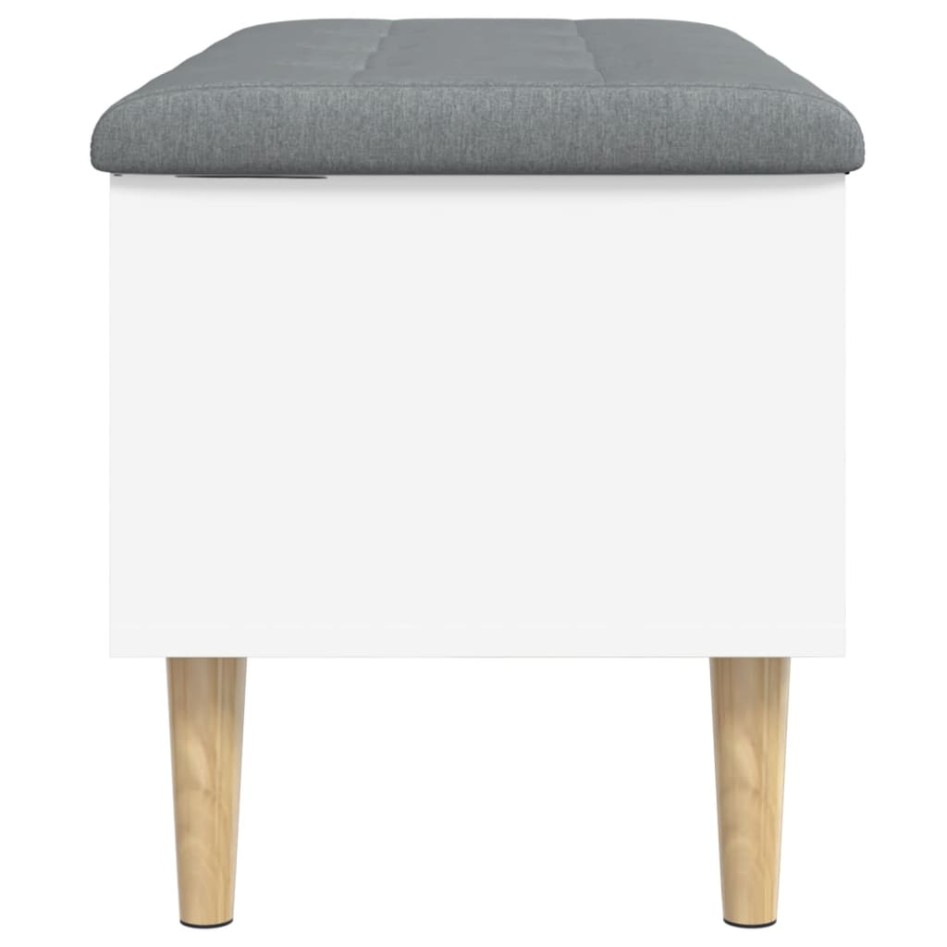 Banco con almacenaje madera de ingeniería blanco 82x42x46