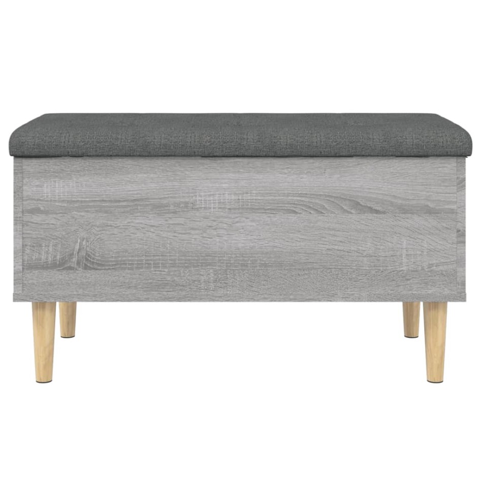 Banco con almacenaje madera ingeniería gris Sonoma 82x42x46