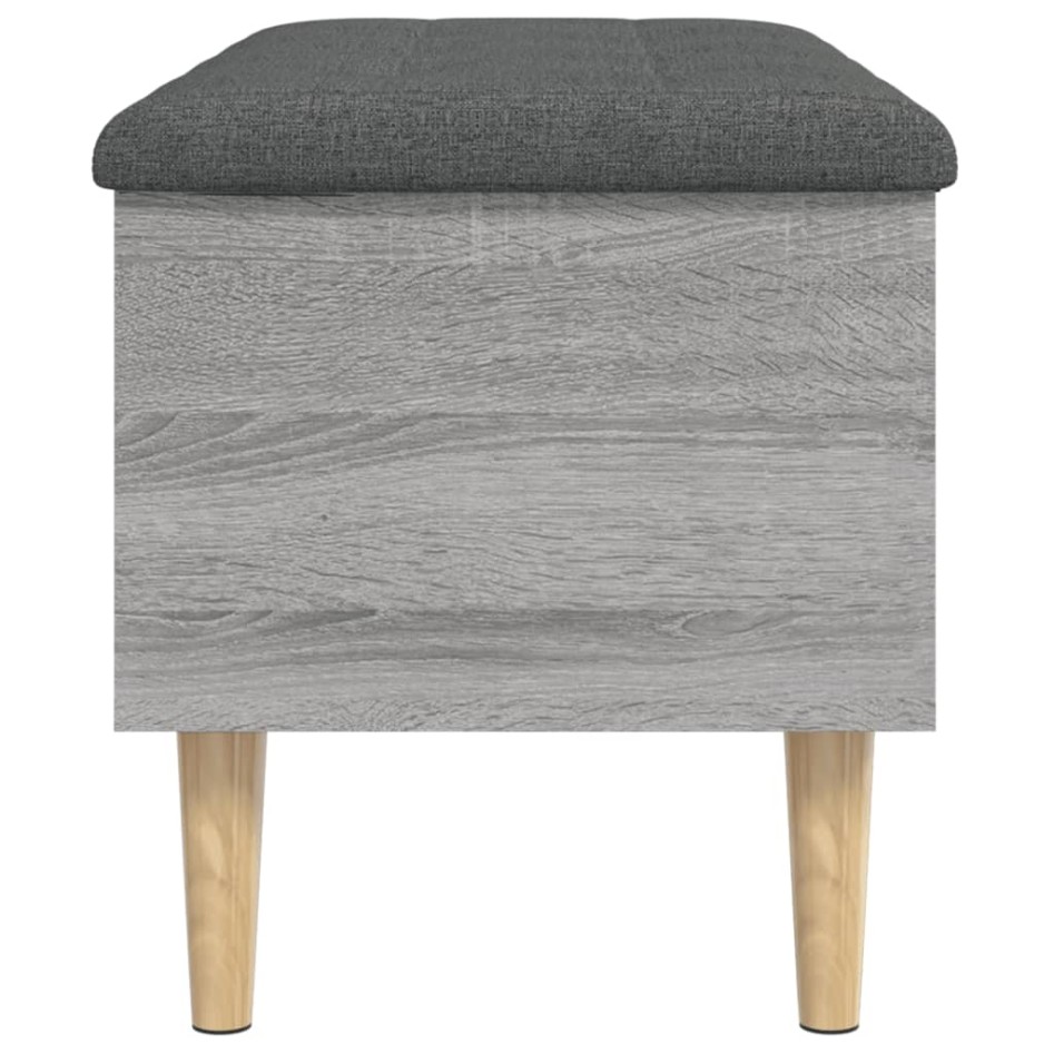 Banco con almacenaje madera ingeniería gris Sonoma 82x42x46