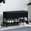 Banco zapatero madera de ingeniería negro 82x32x45 cm
