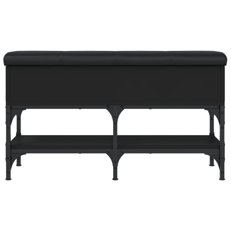 Banco zapatero madera de ingeniería negro 82x32x45