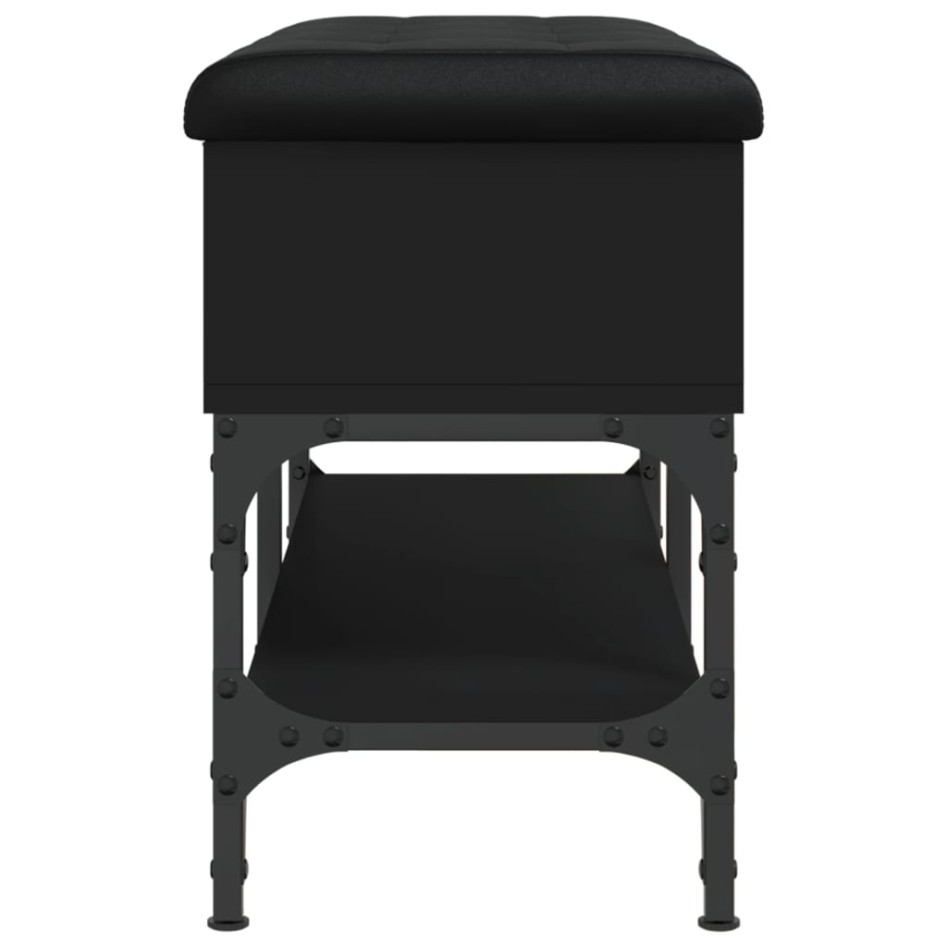 Banco zapatero madera de ingeniería negro 82x32x45