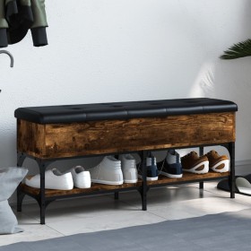Banco zapatero madera de ingeniería roble ahumado 102x32x45