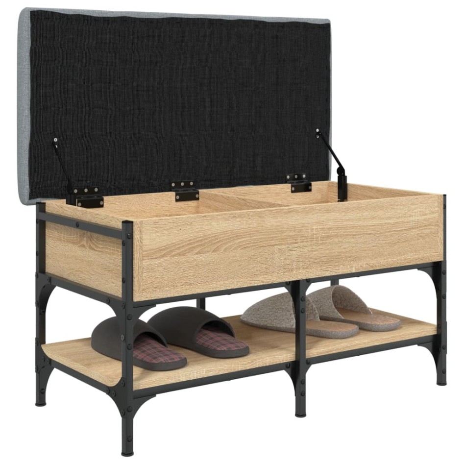 Banco zapatero madera de ingeniería roble Sonoma 82x42x45