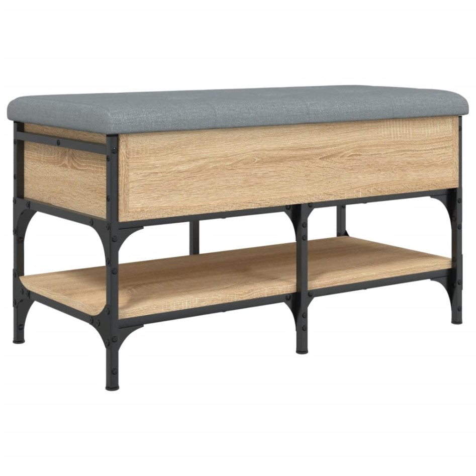 Banco zapatero madera de ingeniería roble Sonoma 82x42x45