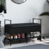 Banco zapatero madera de ingeniería negro 85,5x42x57,5
