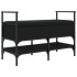 Banco zapatero madera de ingeniería negro 85,5x42x57,5