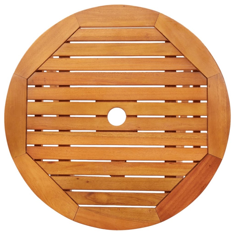 Mesa jardín plegable madera maciza de eucalipto Ø60x75