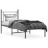 Estructura cama sin colchón con cabecero metal negro 80x200