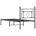 Estructura cama sin colchón con cabecero metal negro 80x200