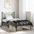 Estructura cama sin colchón con cabecero metal negro 90x200