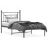 Estructura cama sin colchón con cabecero metal negro 90x200