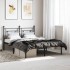 Estructura cama sin colchón con cabecero metal negro 140x190