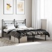 Estructura cama sin colchón con cabecero metal negro 140x190 cm