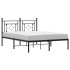 Estructura cama sin colchón con cabecero metal negro 140x190