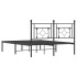 Estructura cama sin colchón con cabecero metal negro 140x190