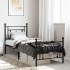 Estructura cama sin colchón con estribo metal negro 75x190