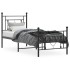 Estructura cama sin colchón con estribo metal negro 75x190