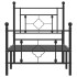Estructura cama sin colchón con estribo metal negro 75x190