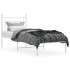 Estructura cama sin colchón con cabecero metal blanco 80x200