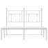 Estructura cama sin colchón con cabecero metal blanco