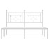 Estructura cama sin colchón con cabecero metal blanco