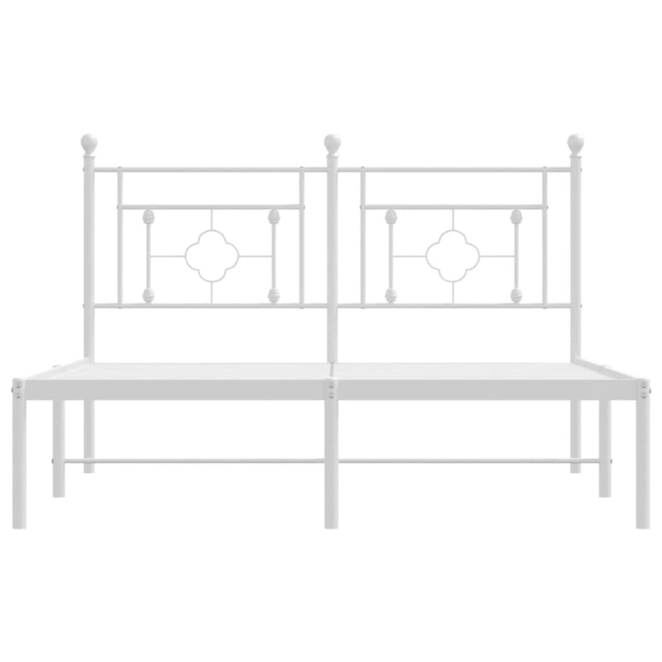 Estructura cama sin colchón con cabecero metal blanco