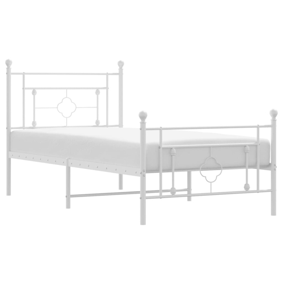 Estructura cama sin colchón con estribo metal blanco 90x190