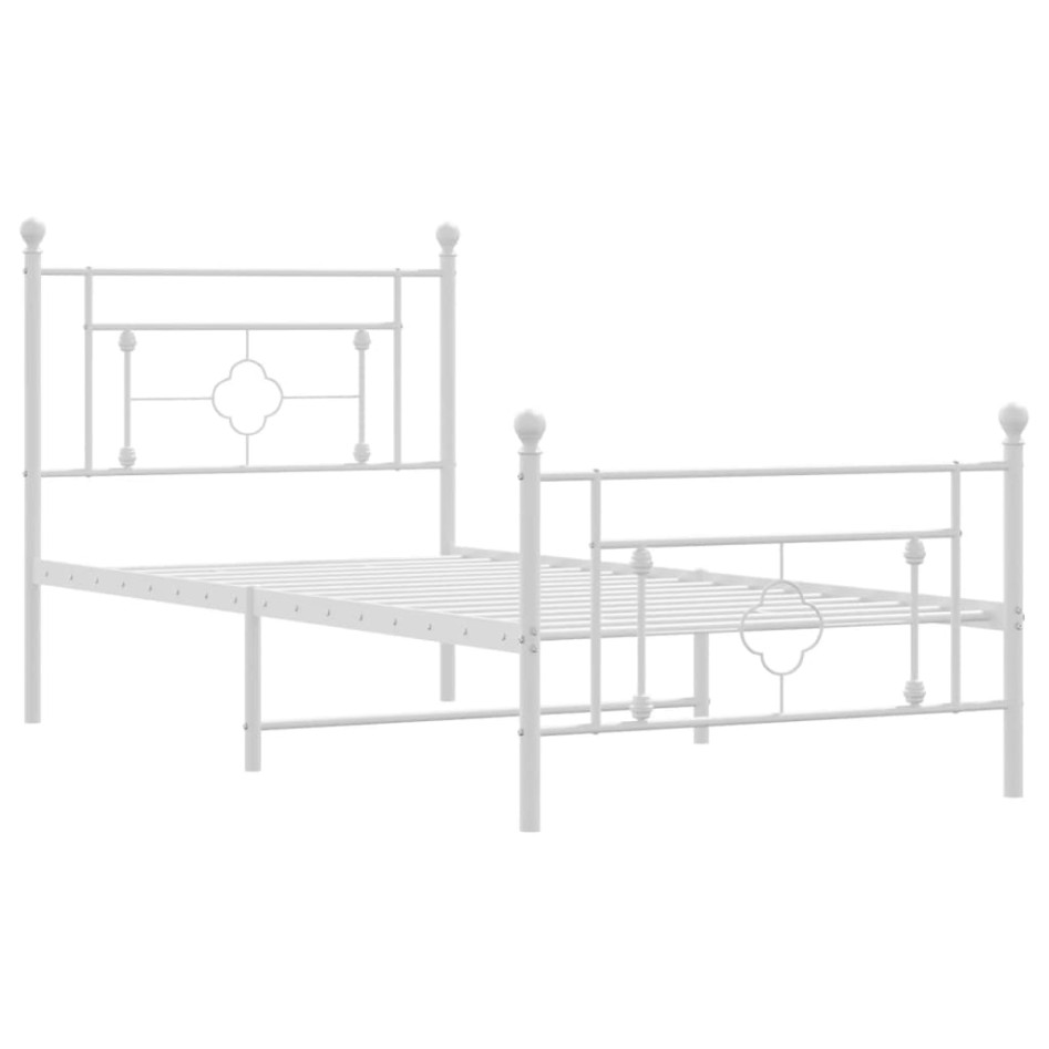 Estructura cama sin colchón con estribo metal blanco 90x190