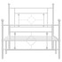Estructura cama sin colchón con estribo metal blanco 90x190