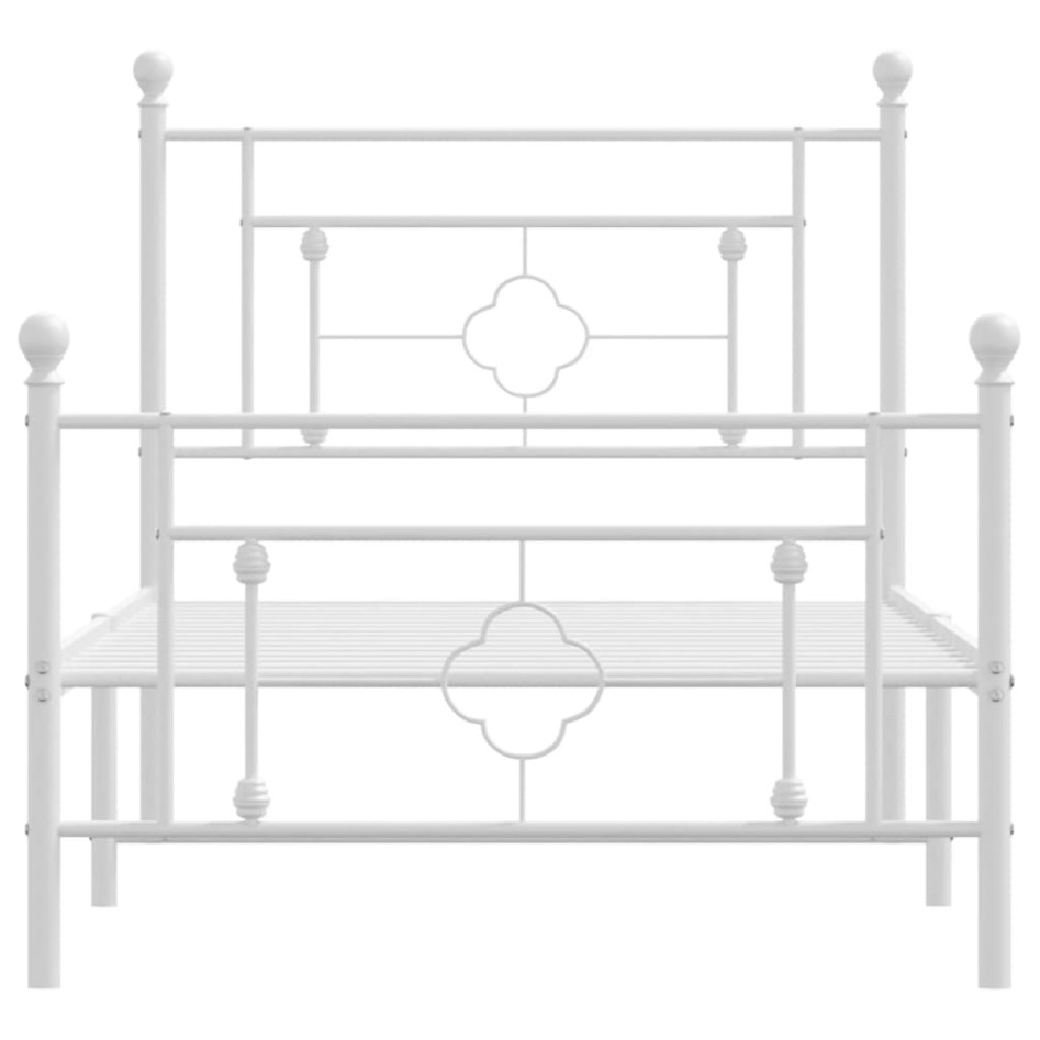 Estructura cama sin colchón con estribo metal blanco 90x190