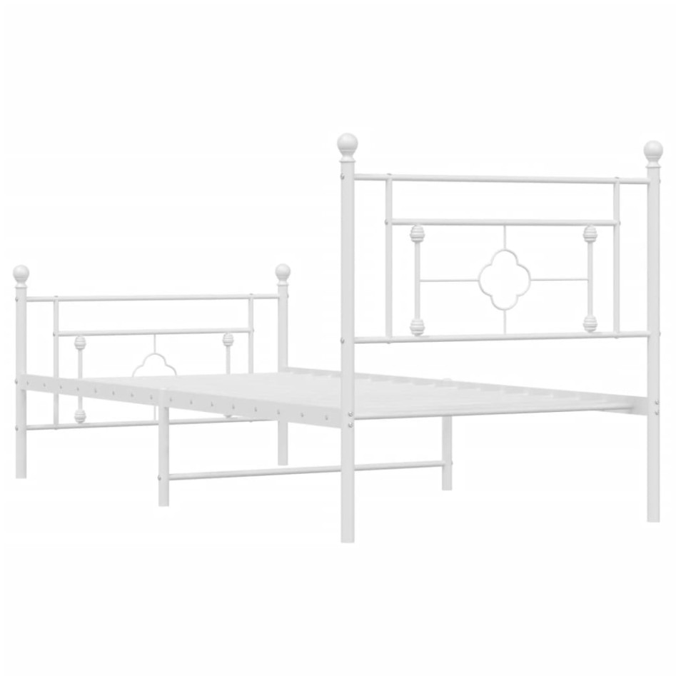 Estructura cama sin colchón con estribo metal blanco 90x190
