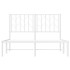 Estructura cama sin colchón con cabecero metal blanco