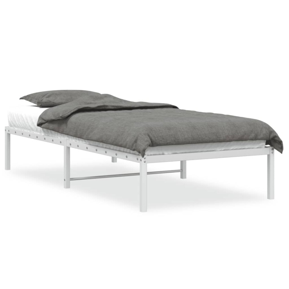 Estructura de cama sin colchón metal blanco 90x190