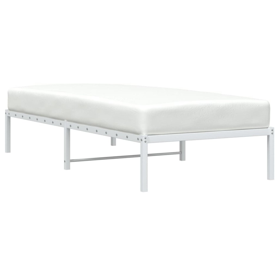 Estructura de cama sin colchón metal blanco 90x190