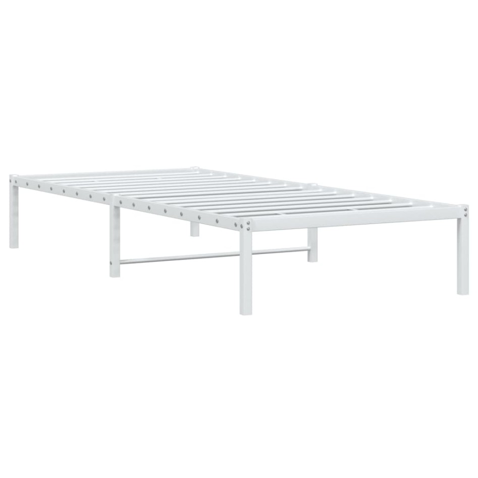 Estructura de cama sin colchón metal blanco 90x190
