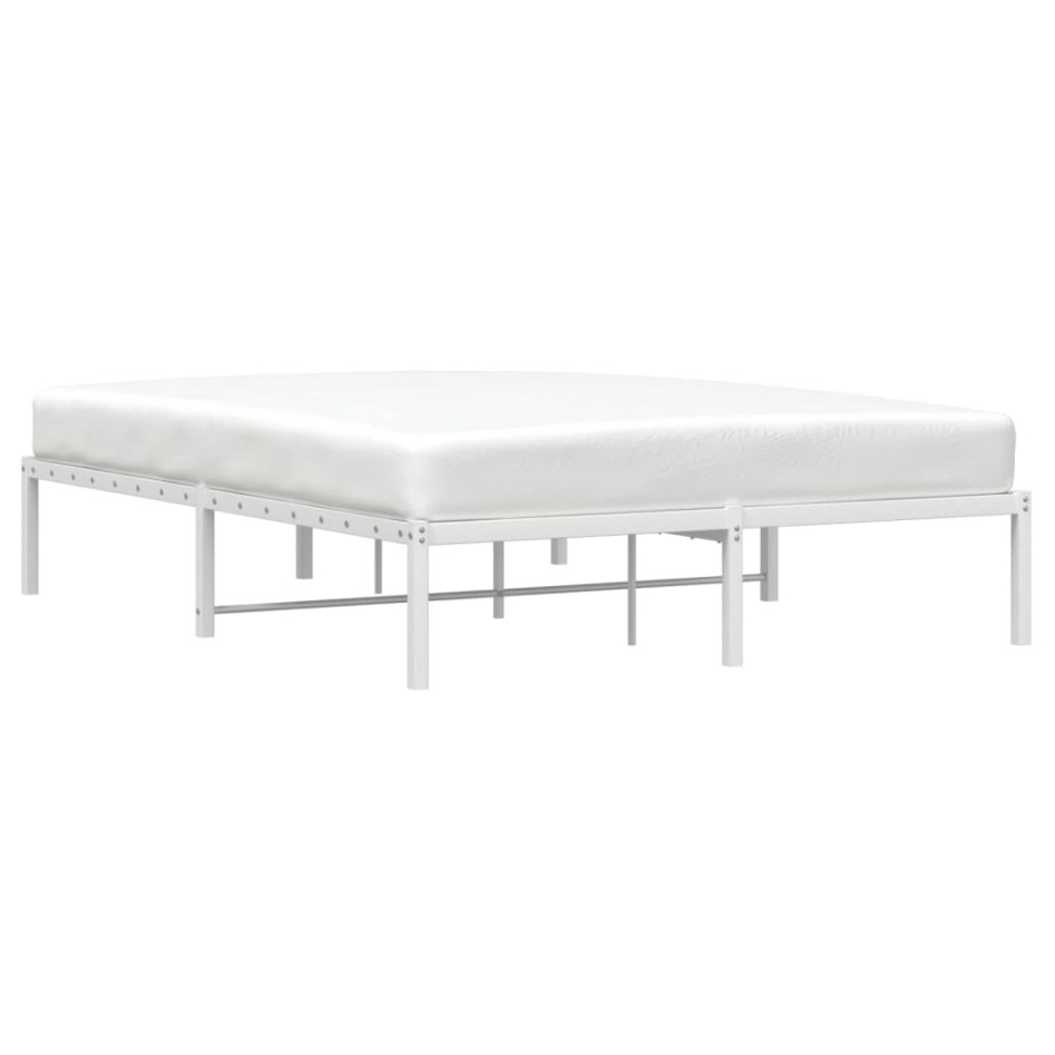 Estructura de cama sin colchón metal blanco 140x190