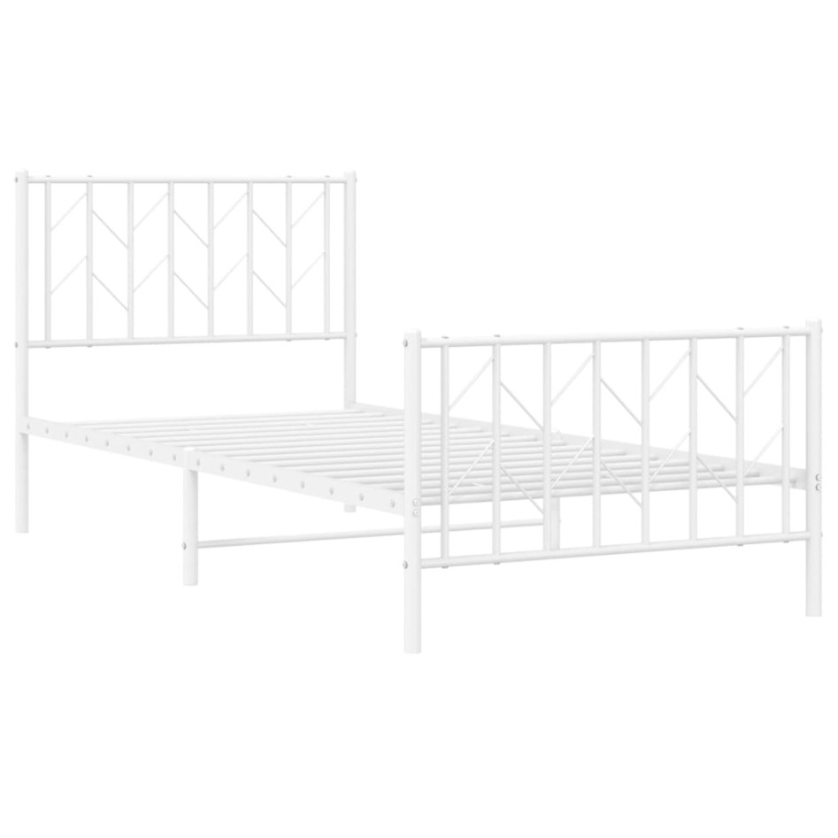 Estructura cama sin colchón con estribo metal blanco 90x200