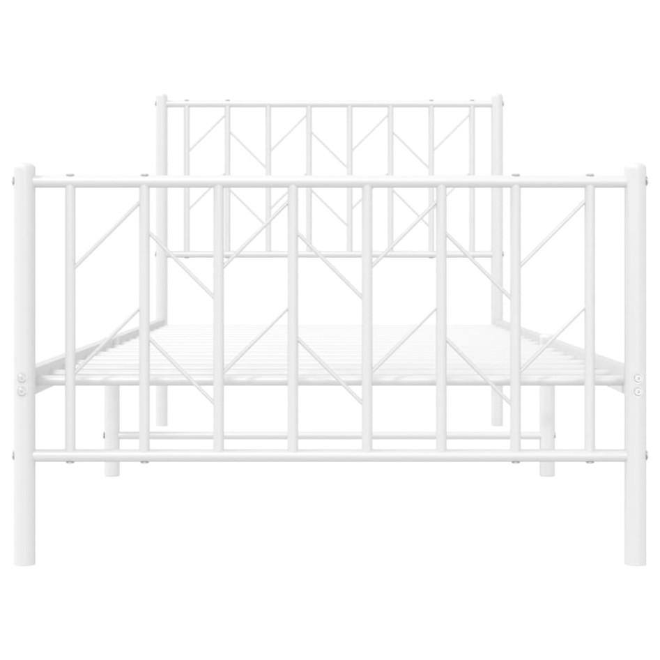 Estructura cama sin colchón con estribo metal blanco 90x200