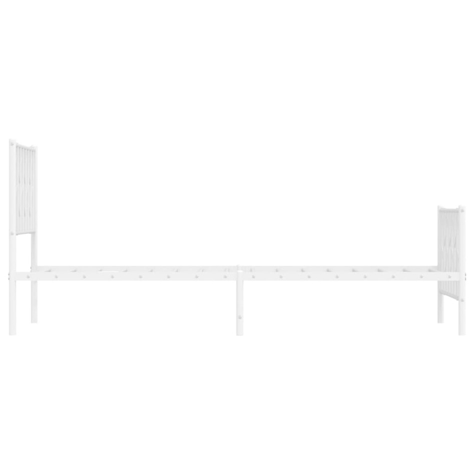 Estructura cama sin colchón con estribo metal blanco 90x200