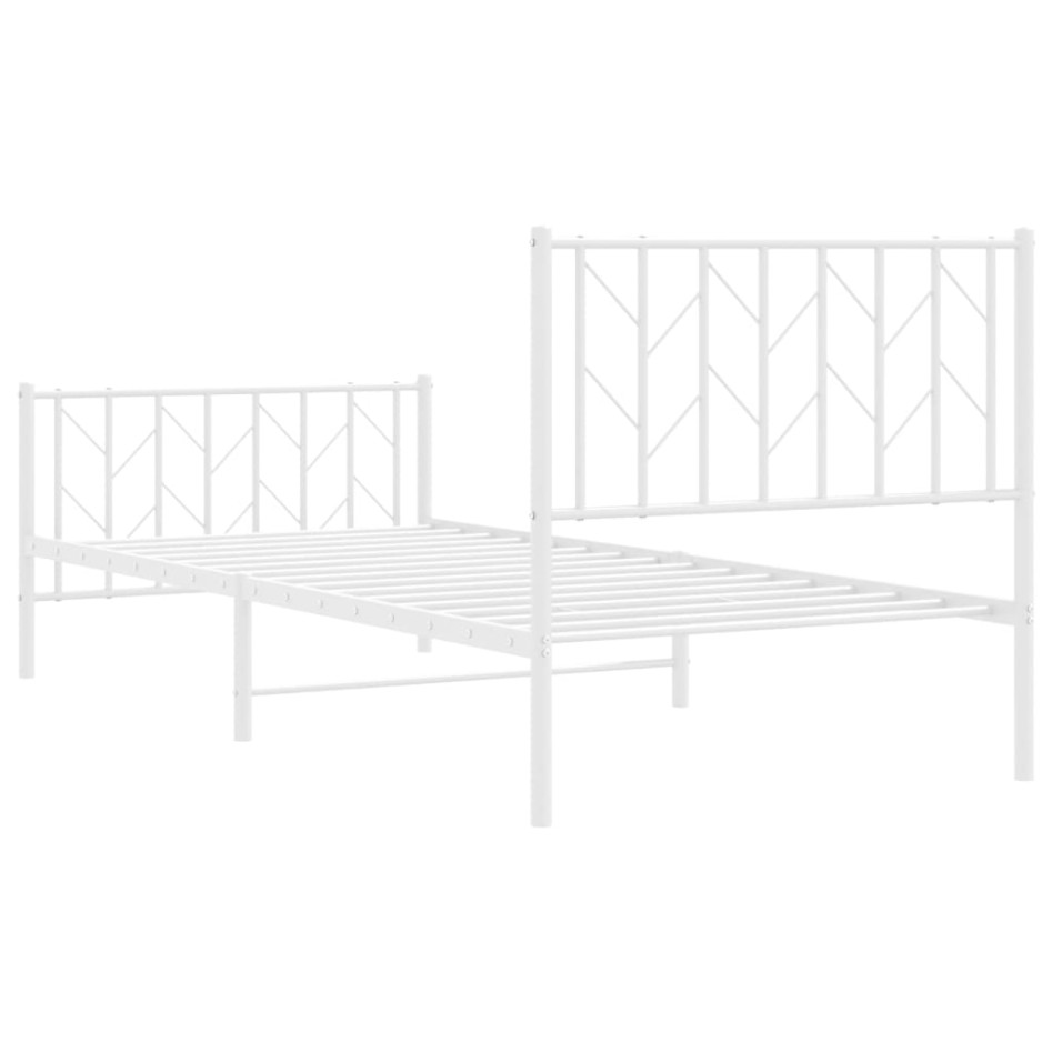 Estructura cama sin colchón con estribo metal blanco 90x200