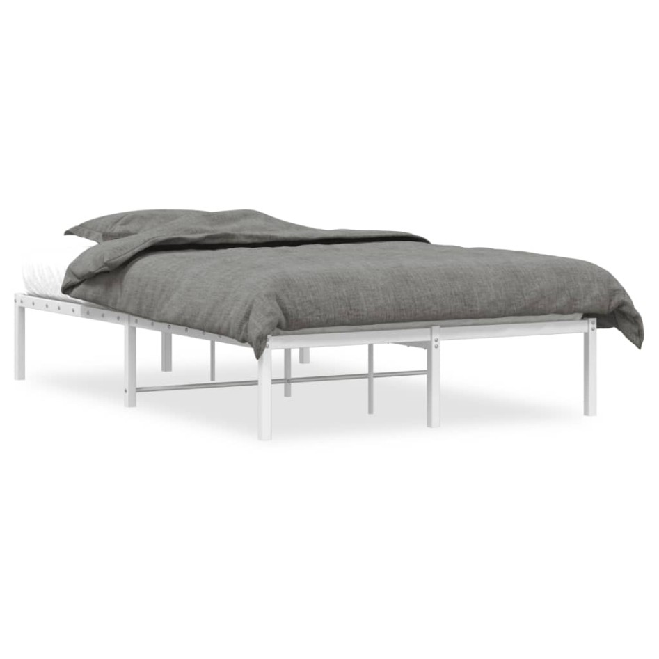 Estructura de cama sin colchón metal blanco 120x200