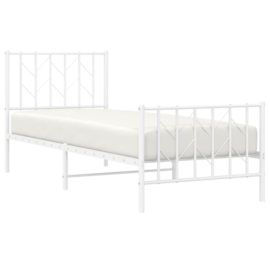 Estructura cama sin colchón con estribo metal blanco 80x200