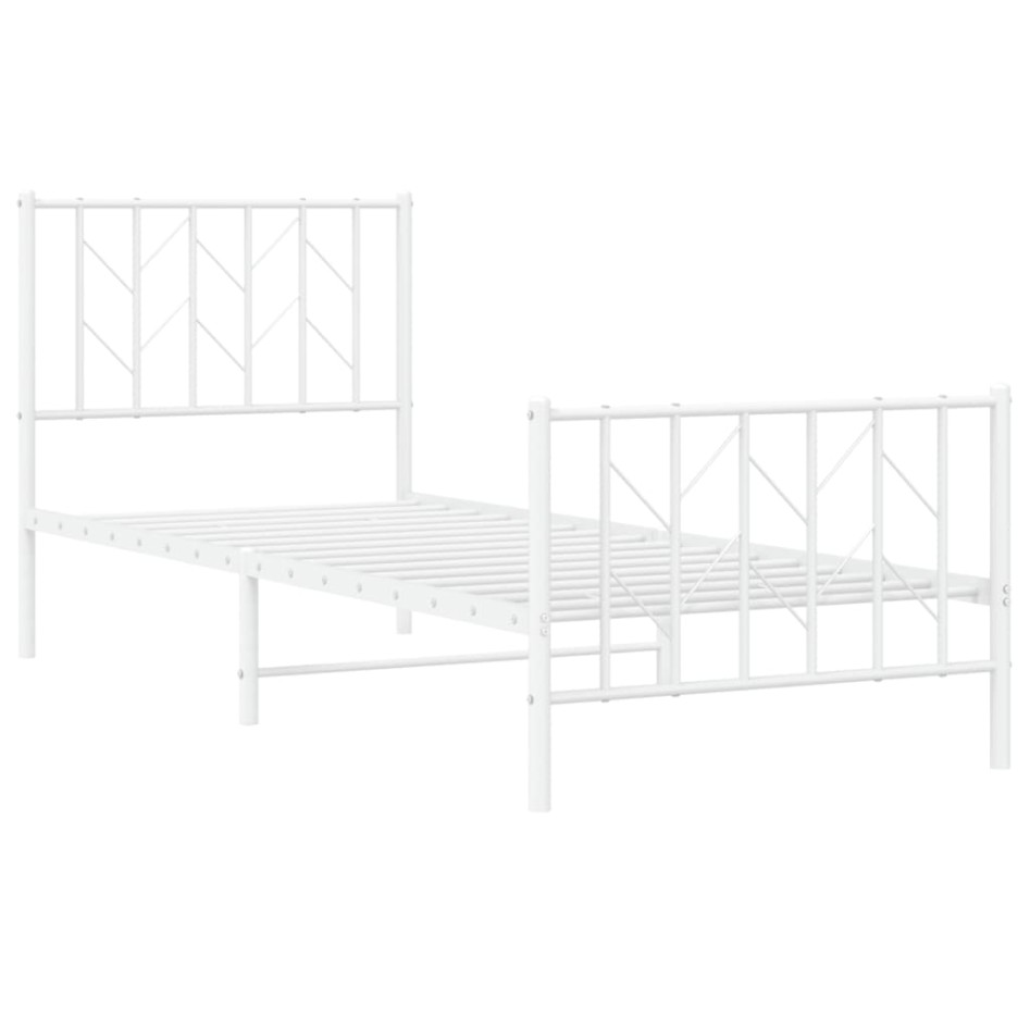 Estructura cama sin colchón con estribo metal blanco 80x200