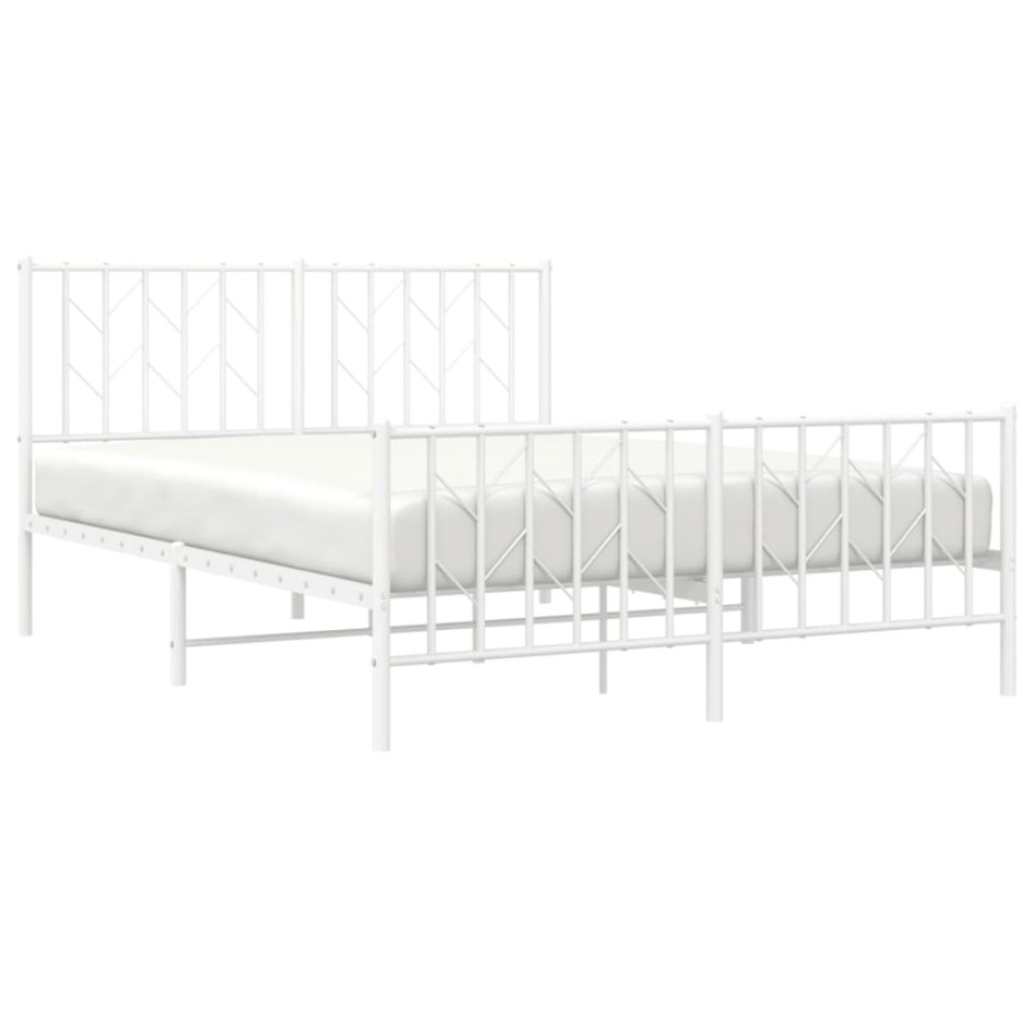 Estructura cama sin colchón con estribo metal blanco 140x190