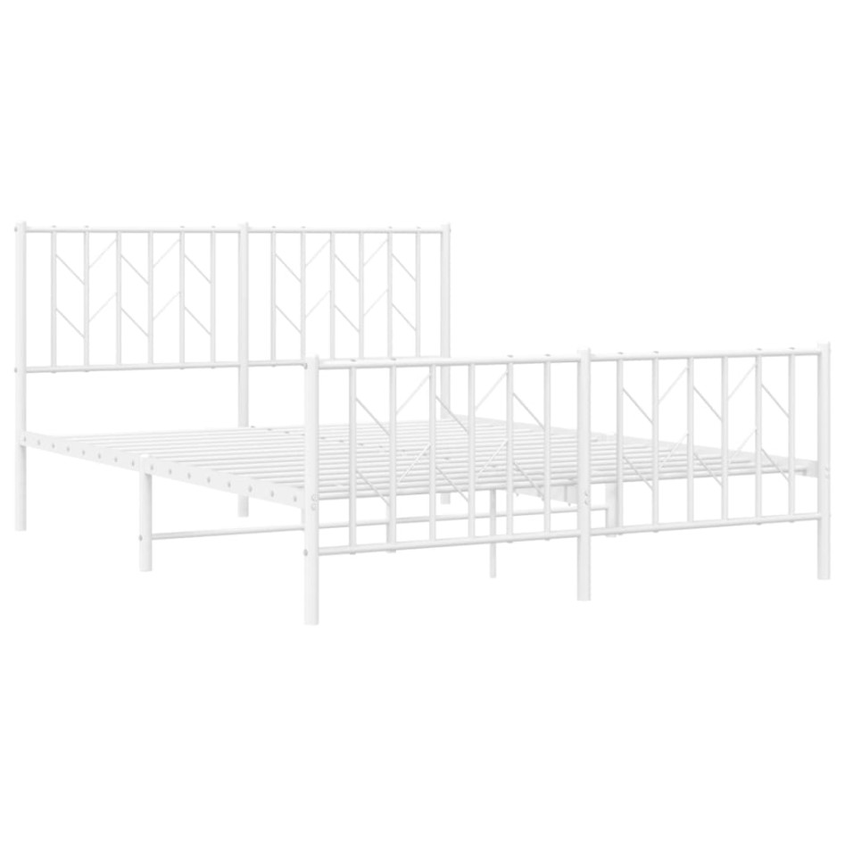 Estructura cama sin colchón con estribo metal blanco 140x190