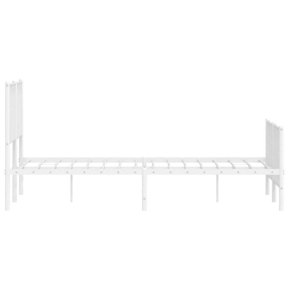 Estructura cama sin colchón con estribo metal blanco 140x190