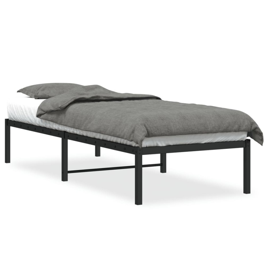 Estructura de cama de metal negro 80x200