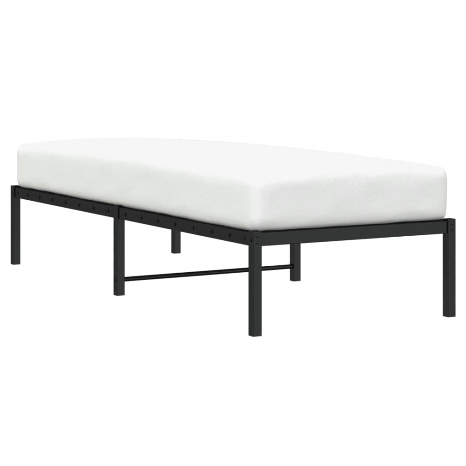 Estructura de cama de metal negro 80x200