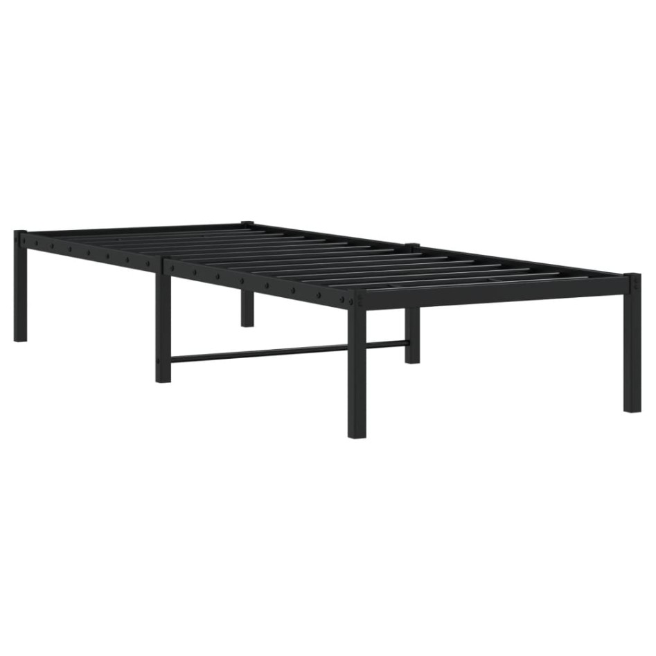 Estructura de cama de metal negro 80x200